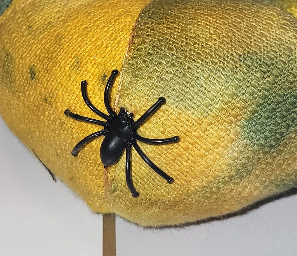 Handmade Halloween Fabric Pumpkins with Spiders: Spooky Season Decor