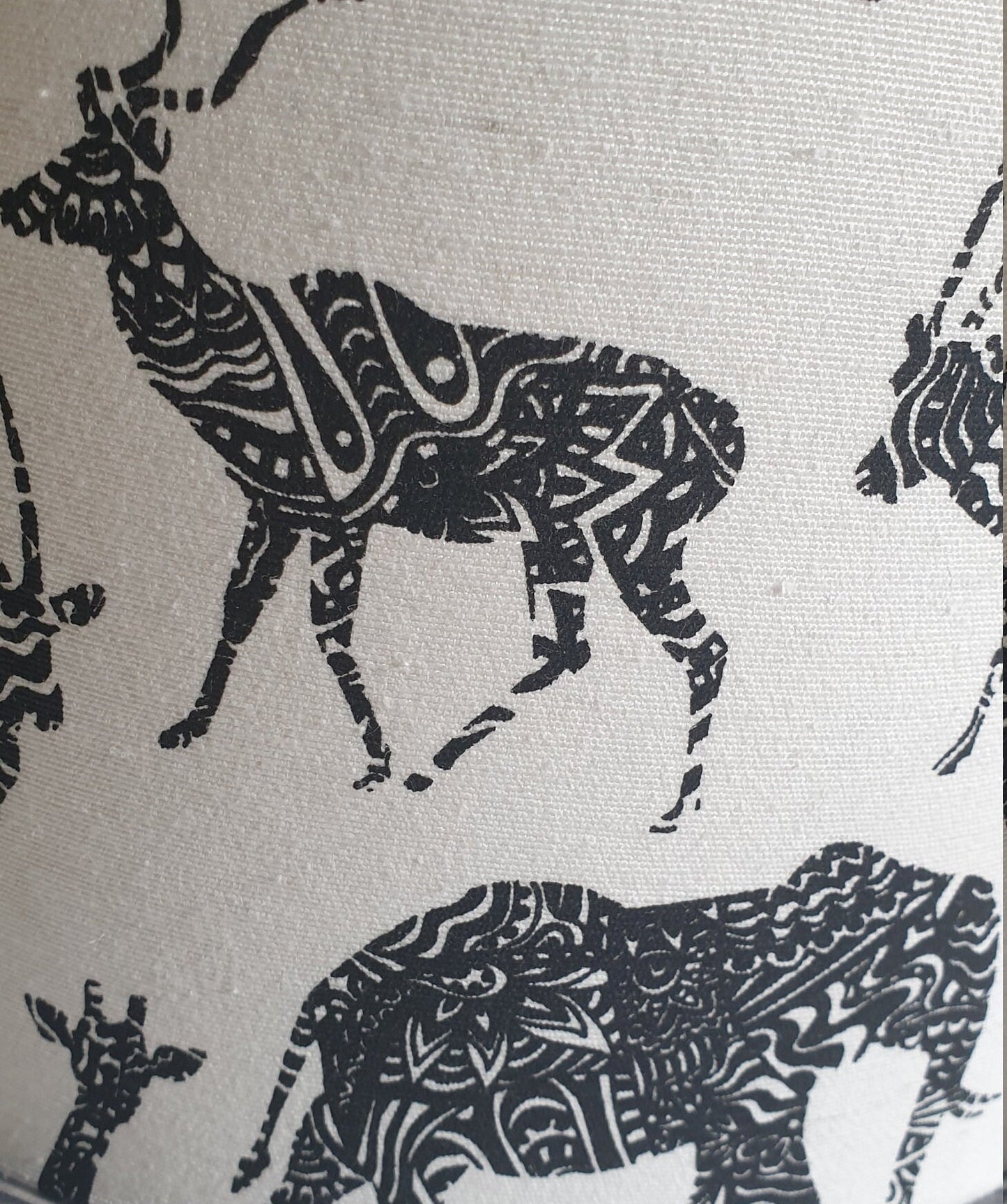 Animal Print Drum Lampshade: Neutral Safari Nursery Decor, 30cm