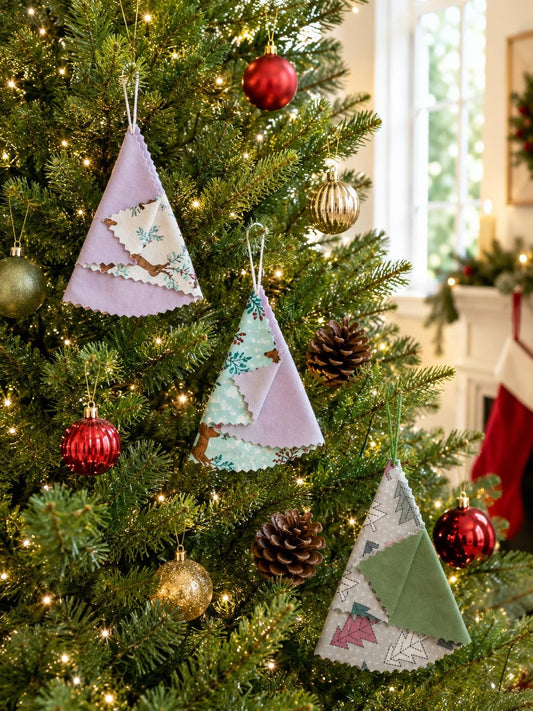 Handsewn Fabric Christmas Tree Ornament: Eco-Friendly Decor