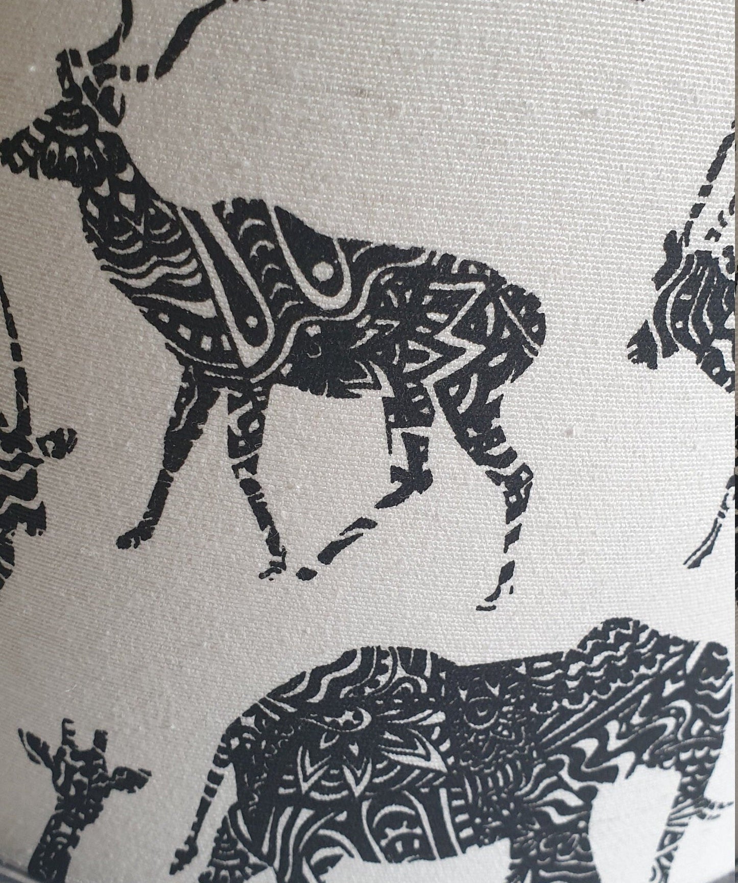 Animal Print Drum Lampshade: Neutral Safari Nursery Decor, 30cm - KJ Designs