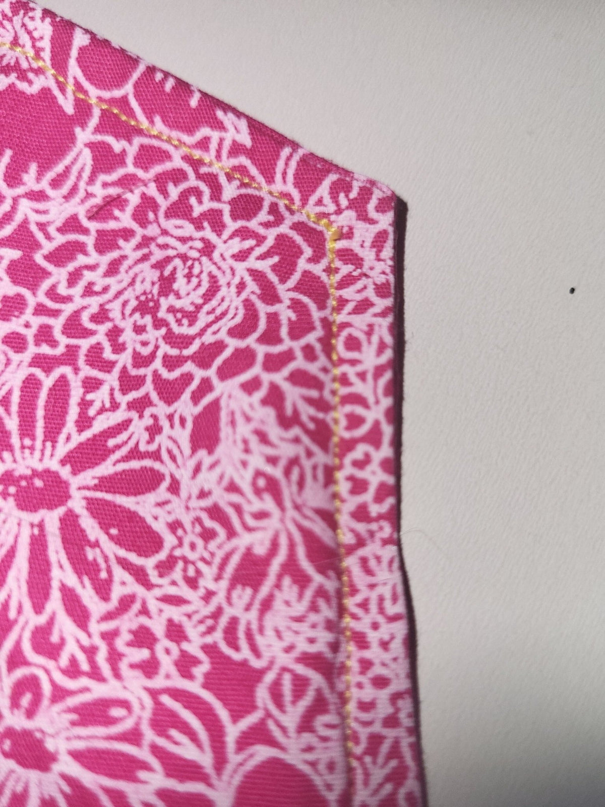 Floral Fabric Coasters: Set of 4 Hexagonal, Yellow & Pink - KJ Designs