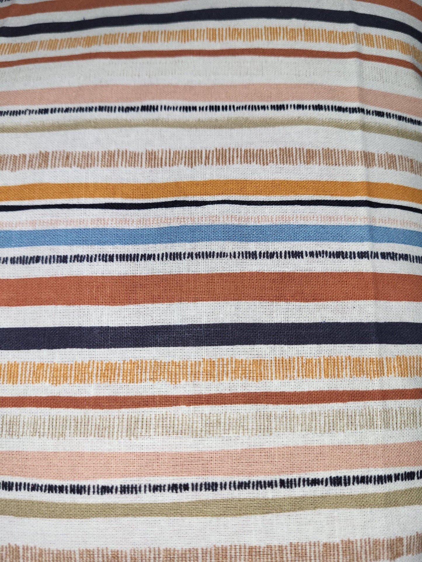 Geometric Print Cotton Cushion: Rustic Autumn Decor (40x40cm) - KJ Designs
