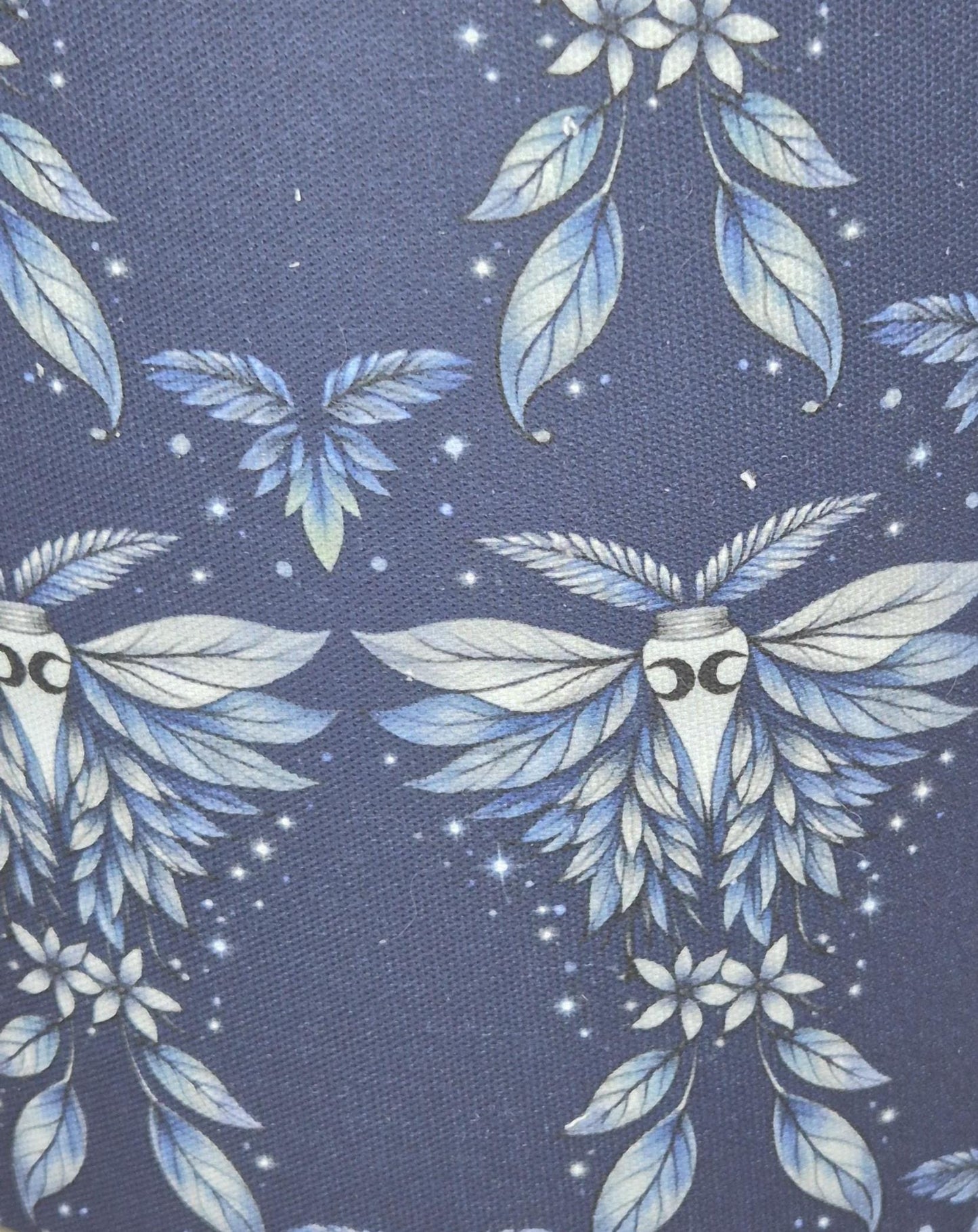 Blue Moth Lampshade 30cm Drum | Celestial Night Sky Design, Silver Inner (UK Made)
