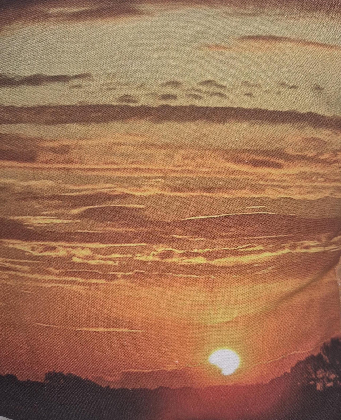 Sunset Landscape Cushion Cover | Hand-Dyed Backing, Digital Print Pillow (30x30cm)