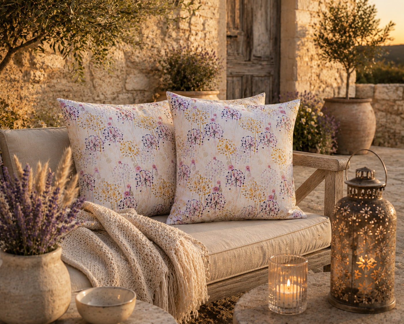 Floral Outdoor Cushions: Water-Resistant Garden Decor (30cm)