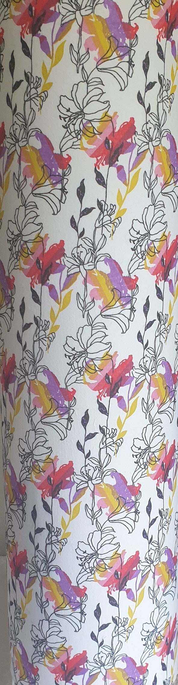 Floral Fabric Floor Lampshade: Whimsical Home Decor (72cm Tall)