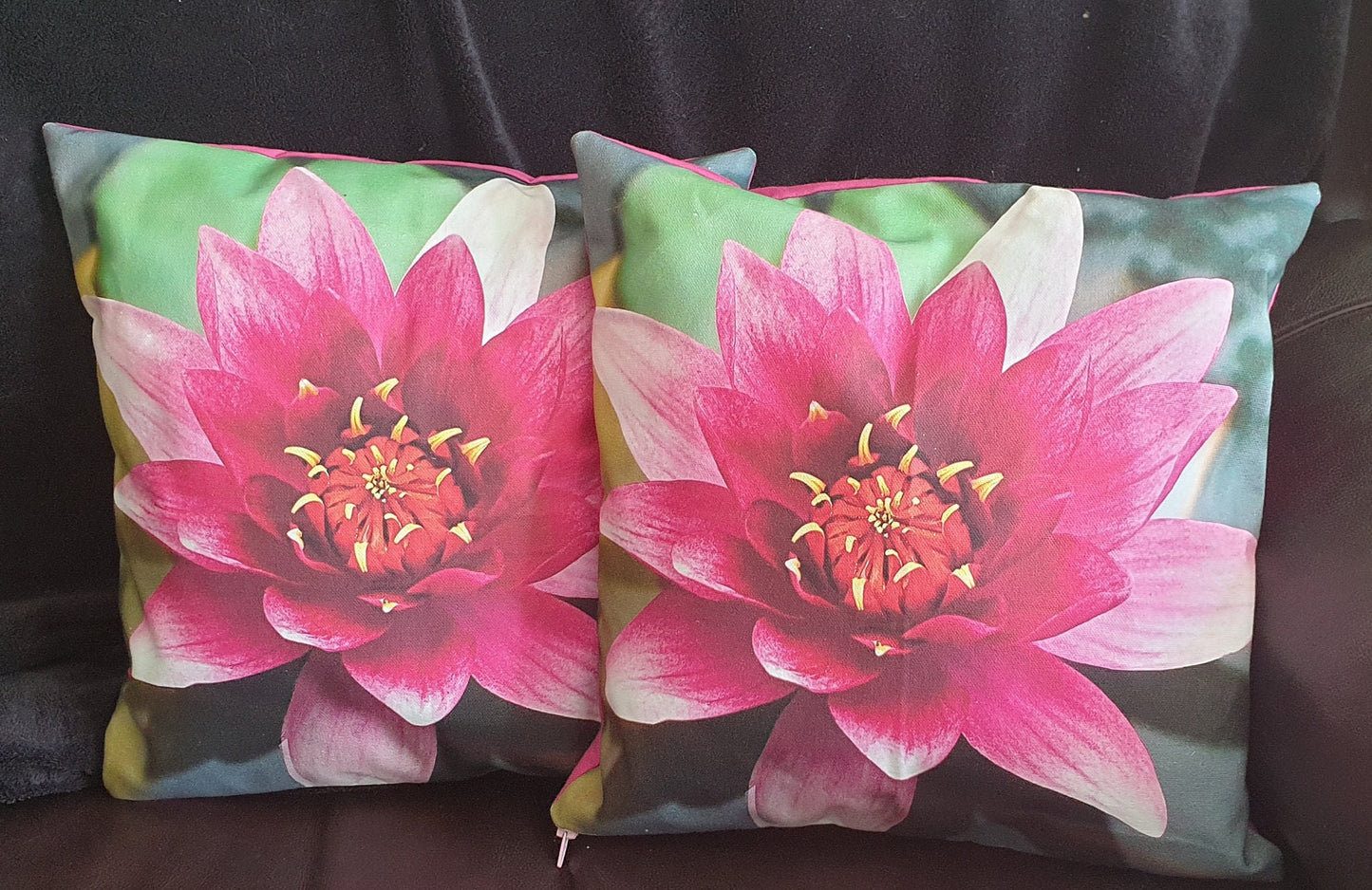 Water Lily Print Cushions: Pink Floral Home Decor, Girls Room
