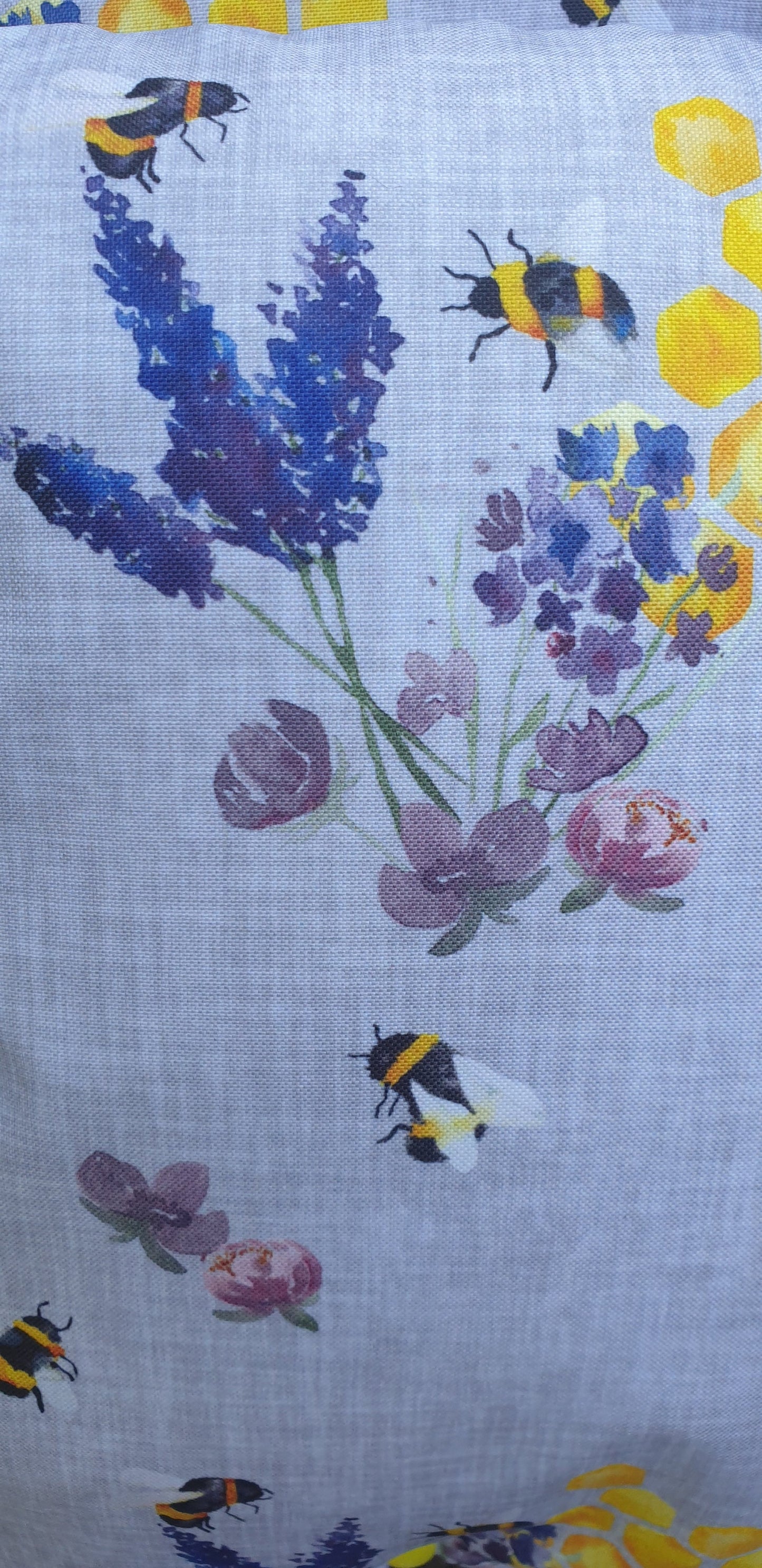 Water-Resistant Outdoor Pillows: Honeycomb Bee Floral Decor (Set of 2)