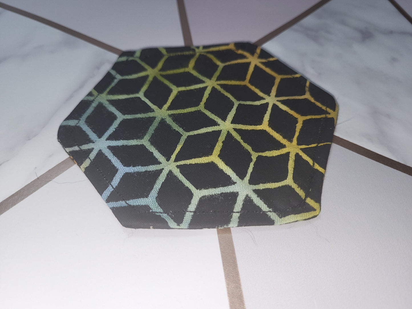 Geometric Coaster Set: Eco-Friendly Hexagonal Decor, Set of 4