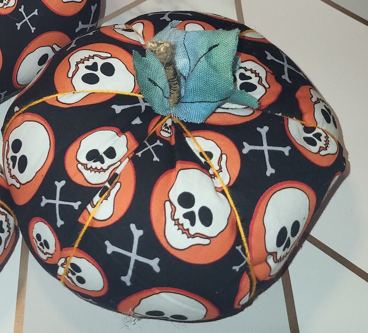 Skull Print Halloween Pumpkins: Spooky Handmade Decor