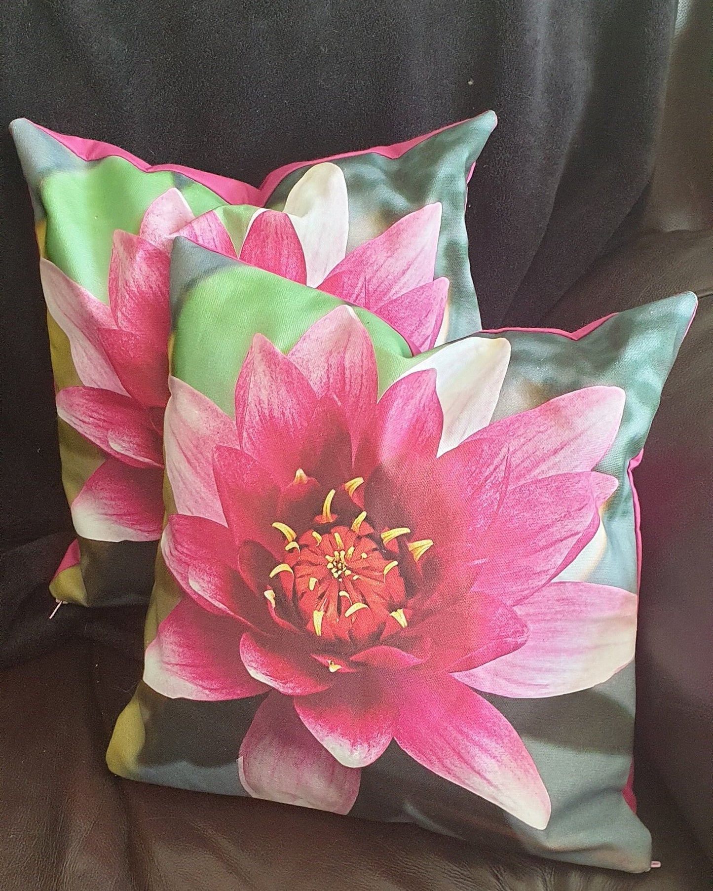 Water Lily Print Cushions: Pink Floral Home Decor, Girls Room
