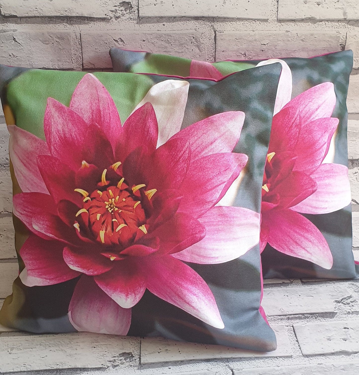 Water Lily Print Cushions: Pink Floral Home Decor, Girls Room
