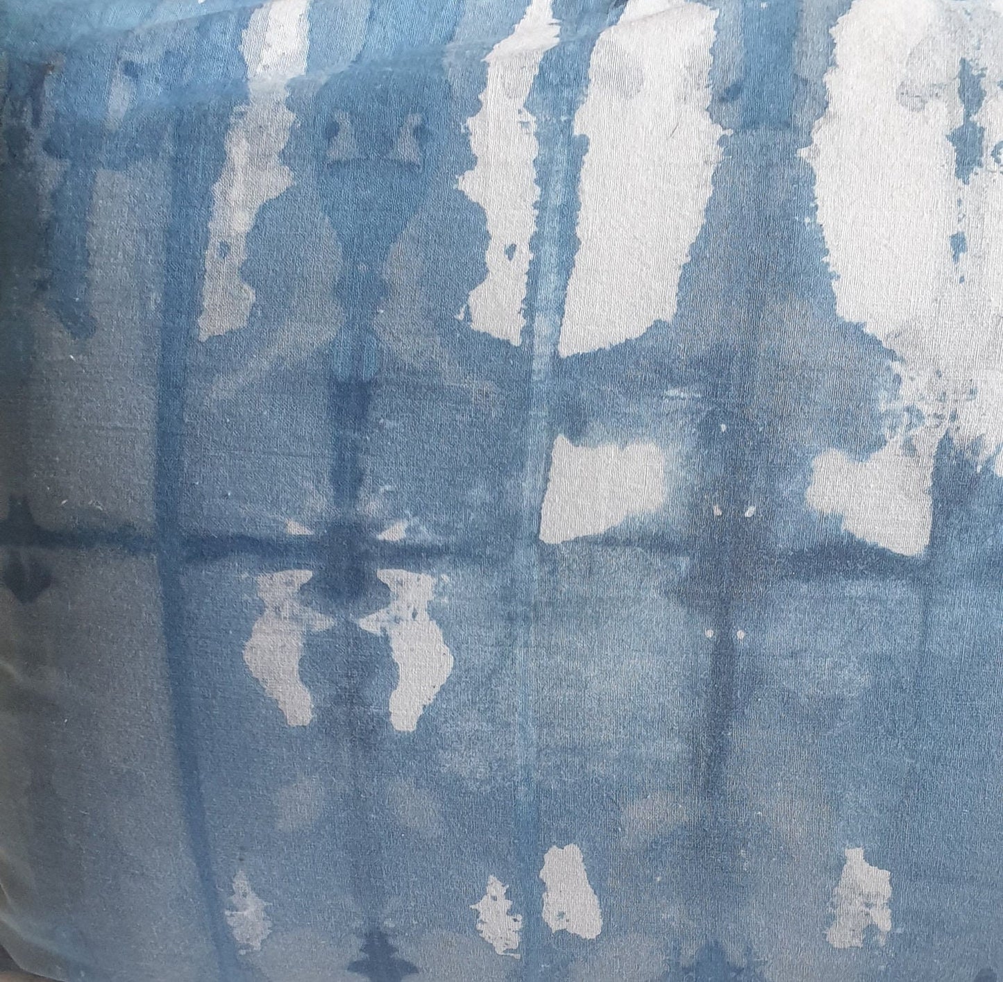 Hand-Dyed Indigo Shibori Cushion: Blue & White Cotton Decor