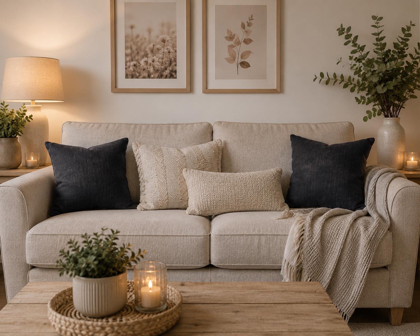 Denim Blue Cushion: Square Throw Pillow, Modern Home Decor (30cm)