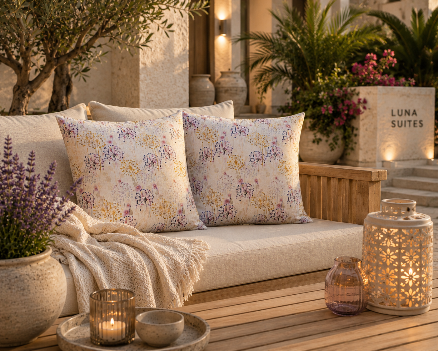 Floral Outdoor Cushions: Water-Resistant Garden Decor (30cm)
