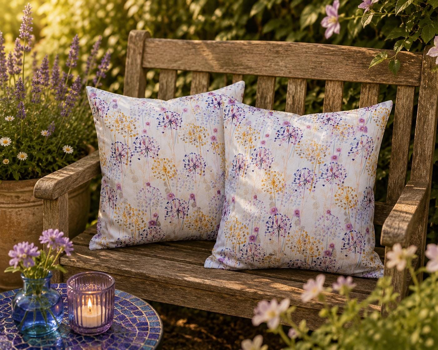 Floral Outdoor Cushions: Water-Resistant Garden Decor (30cm)