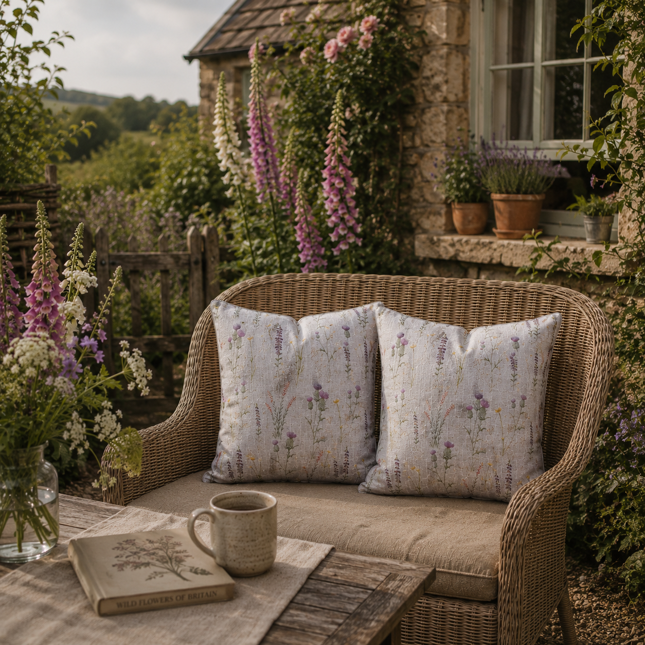 Floral Outdoor Cushions: Water Resistant Patio Pillows, Set of 2