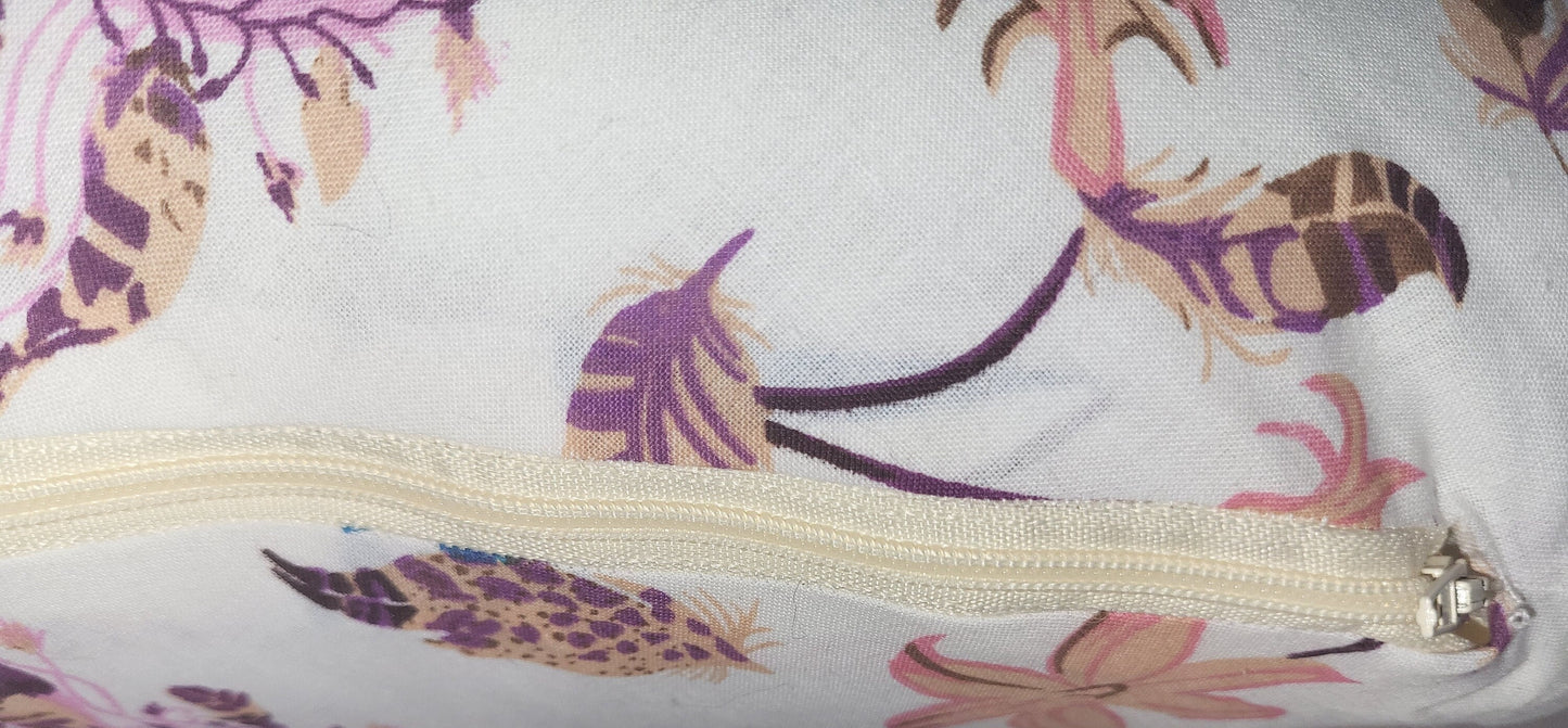 Floral Heart Cushion: Bird & Dreamcatcher Print Pillow