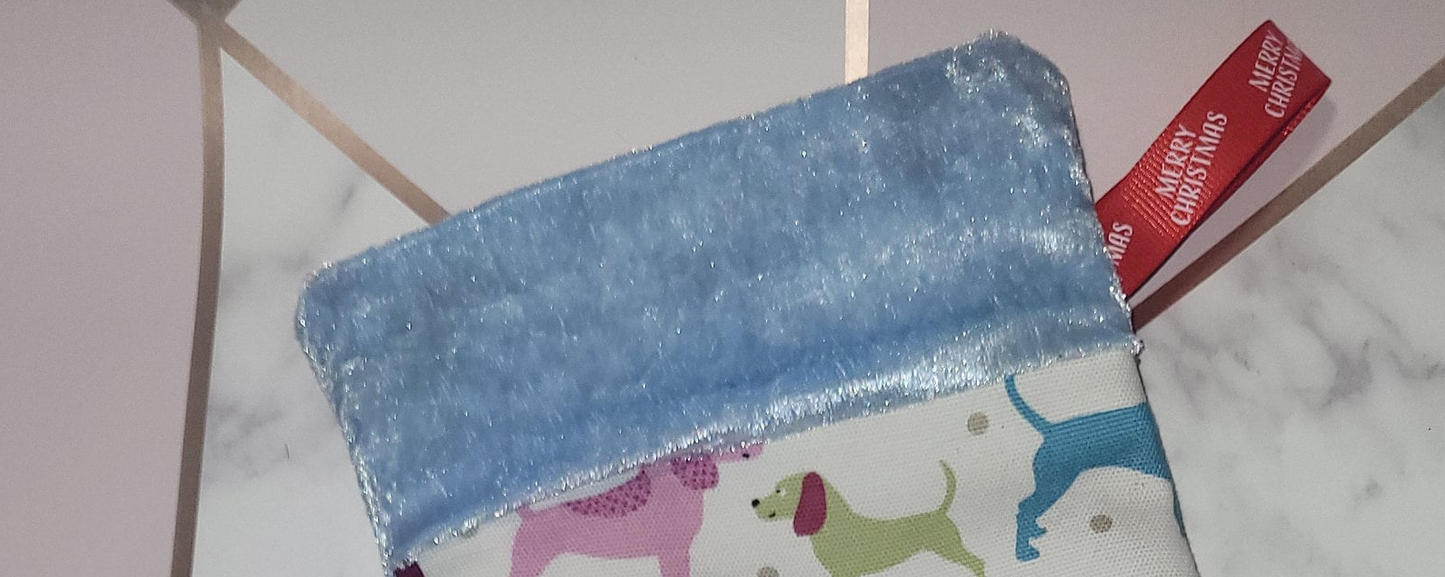 Dog Christmas Stocking: Eco-Friendly Fabric, Sausage Dog Design