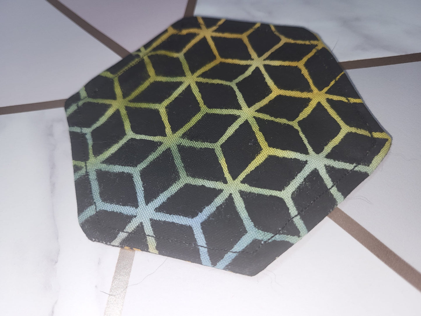 Geometric Coaster Set: Eco-Friendly Hexagonal Decor, Set of 4