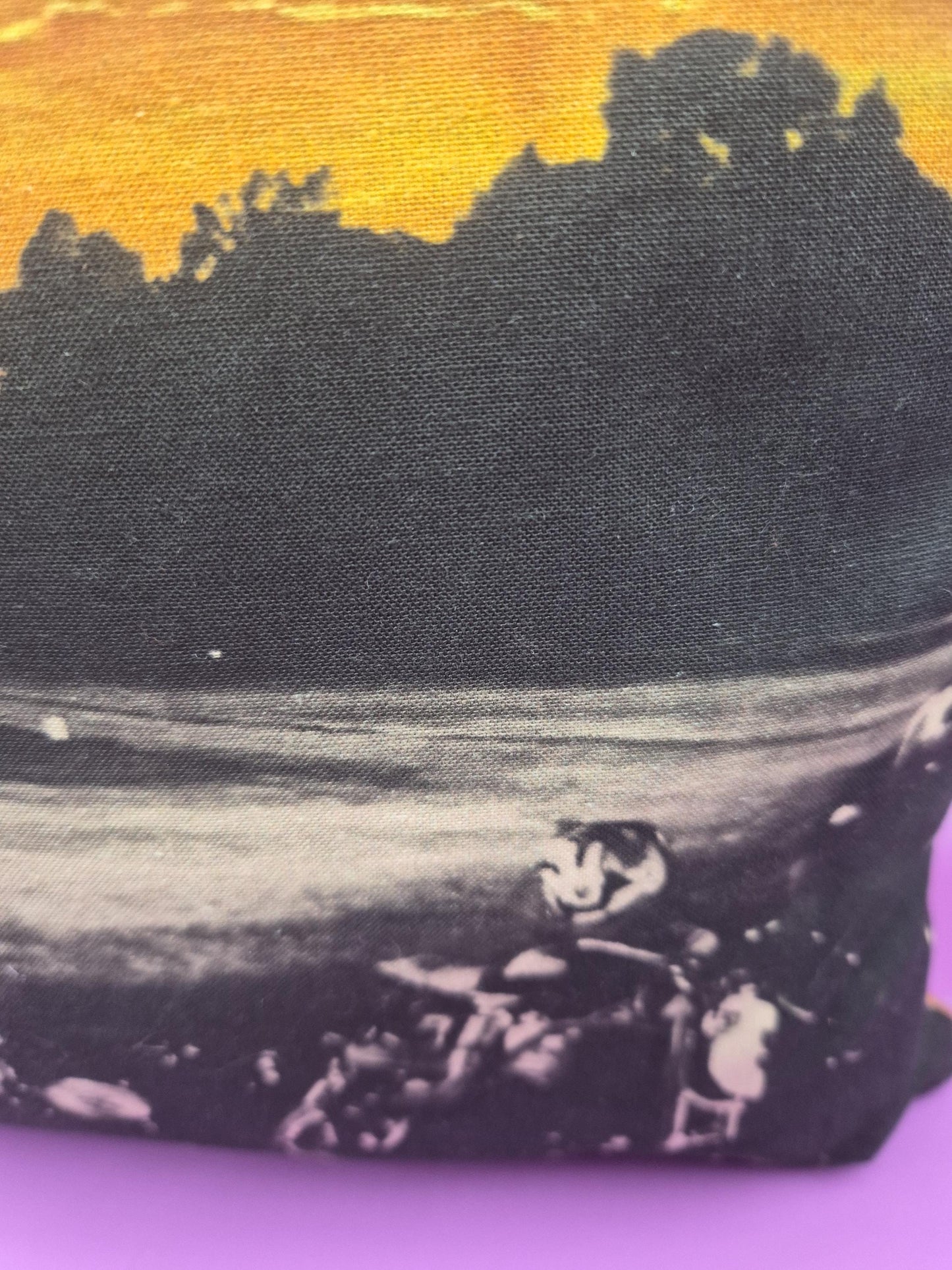 Sunset Motorcycle Scene Cushion: Unique Digitally Printed Art Cushion