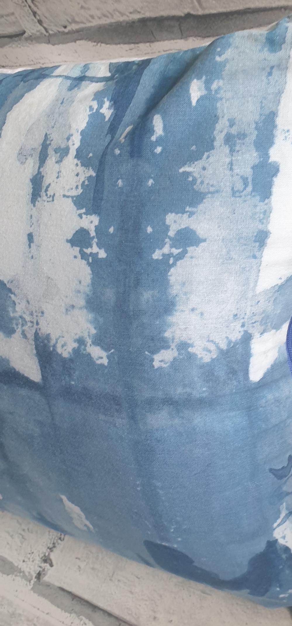 Hand-Dyed Indigo Shibori Cushion: Blue & White Cotton Decor