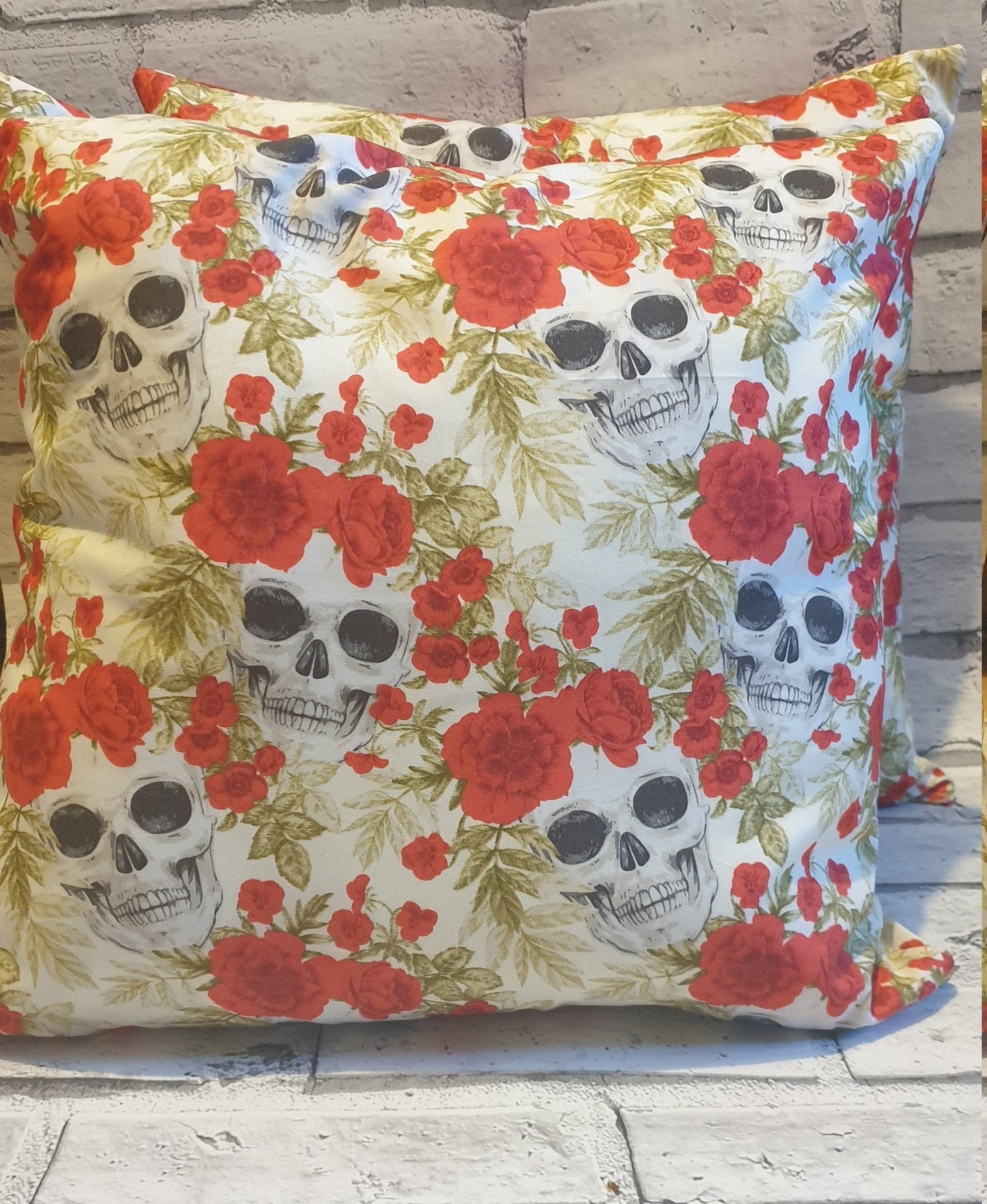 Skull and Roses Cushions: Alternative Halloween Home Decor