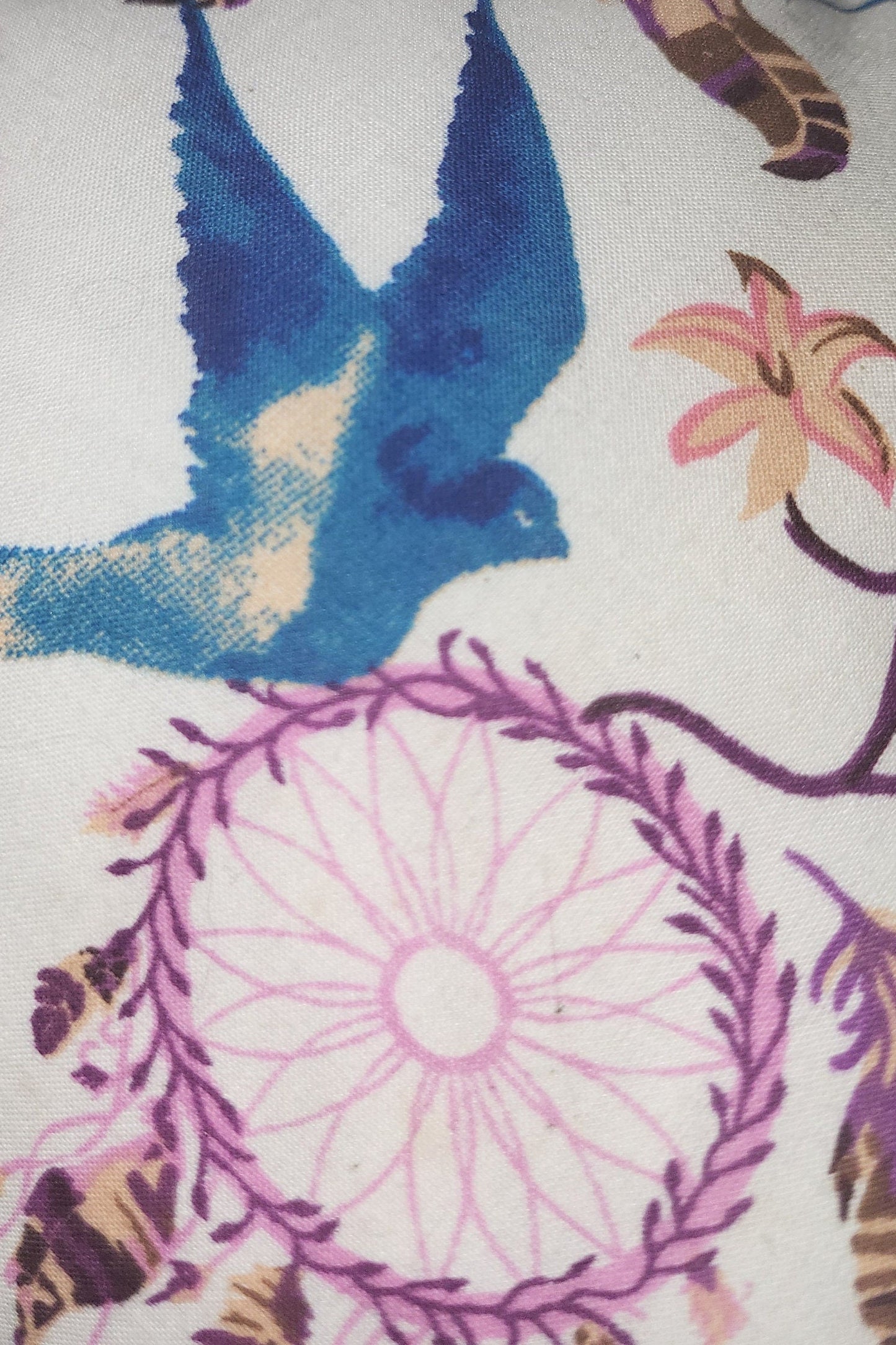 Floral Heart Cushion: Bird & Dreamcatcher Print Pillow