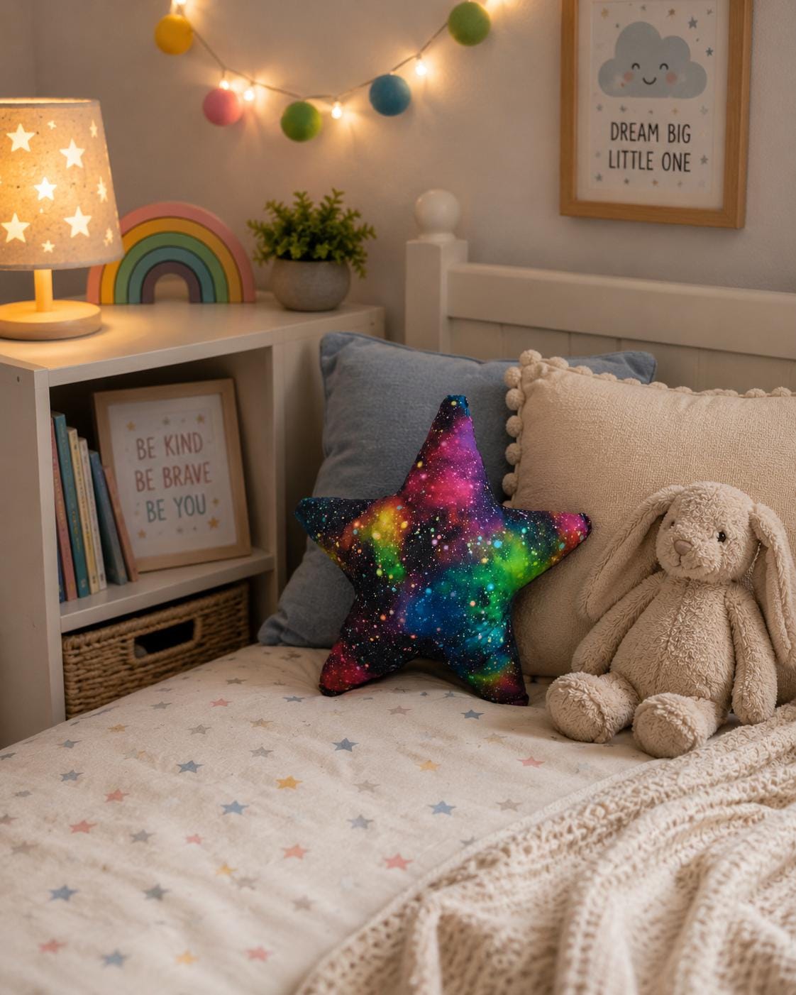 Galaxy Star Cushion: Vibrant Space Decor Pillow