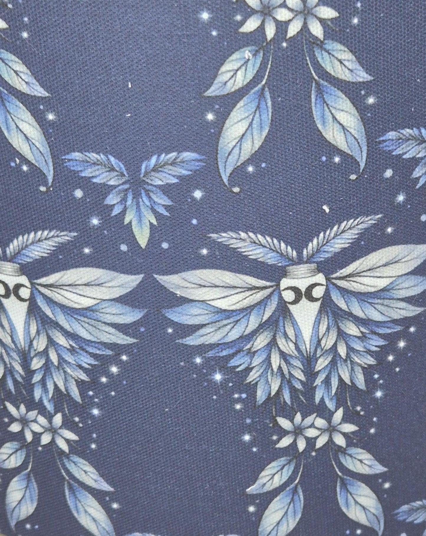 Blue Moth Lampshade 30cm Drum | Celestial Night Sky Design, Silver Inner (UK Made)