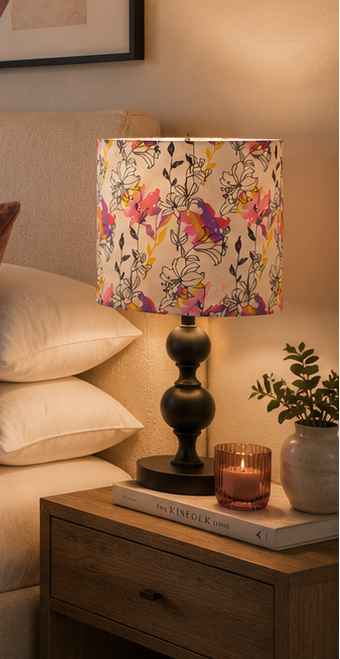 Large Floral Lampshade: Rainbow Flower Table Lamp Decor