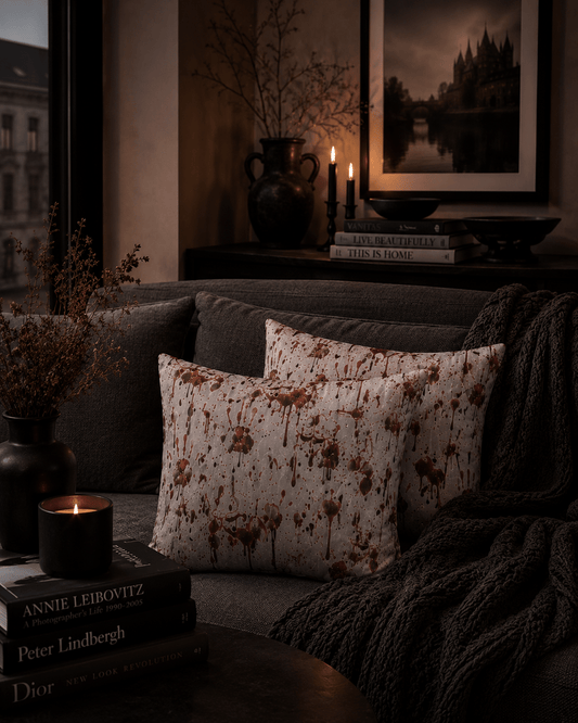 Bloody Handprint Halloween Pillow Covers: Alternative Horror Decor (Set of Two) - KJ Designs