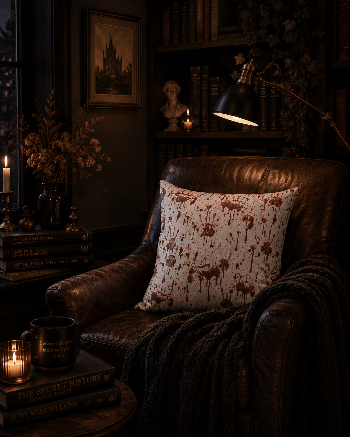 Bloody Handprint Halloween Pillow Covers: Alternative Horror Decor (Set of Two) - KJ Designs