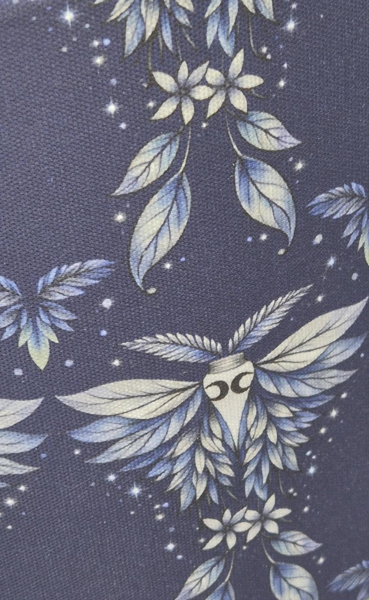 Blue Moth Lampshade 30cm Drum | Celestial Night Sky Design, Silver Inner (UK Made) - KJ Designs