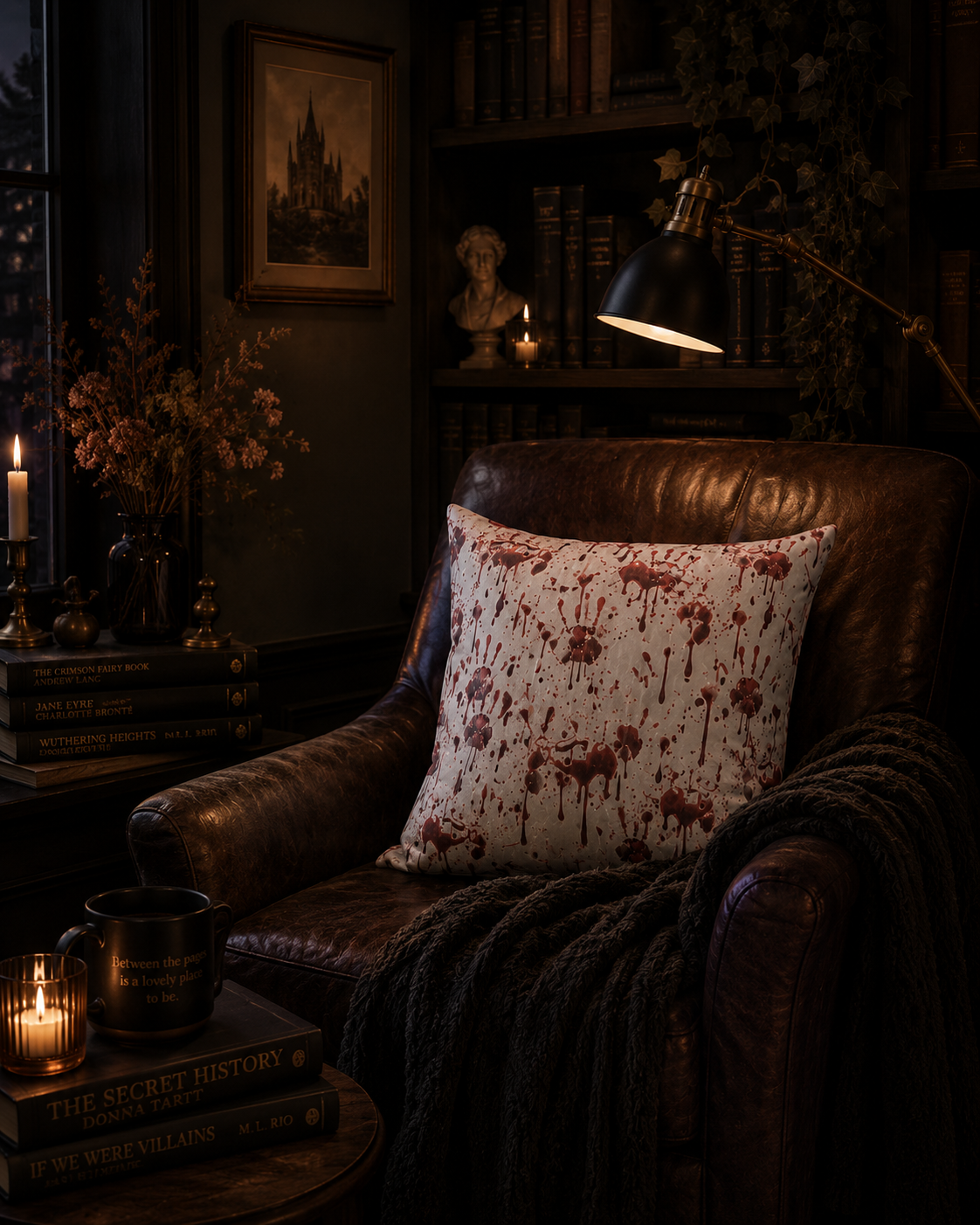 Bloody Handprint Halloween Pillow Covers: Alternative Horror Decor (Set of Two)