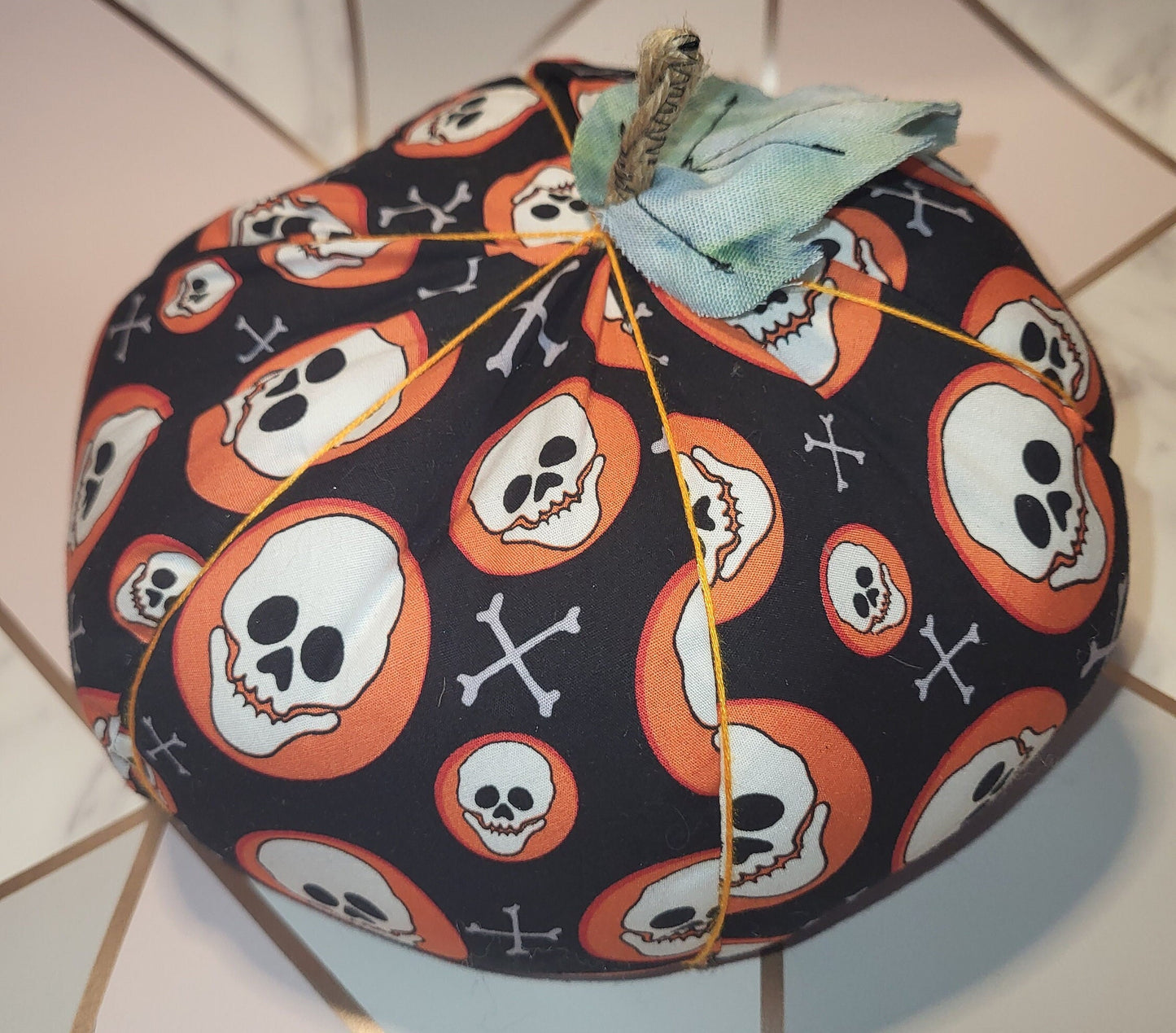 Skull Print Halloween Pumpkins: Spooky Handmade Decor