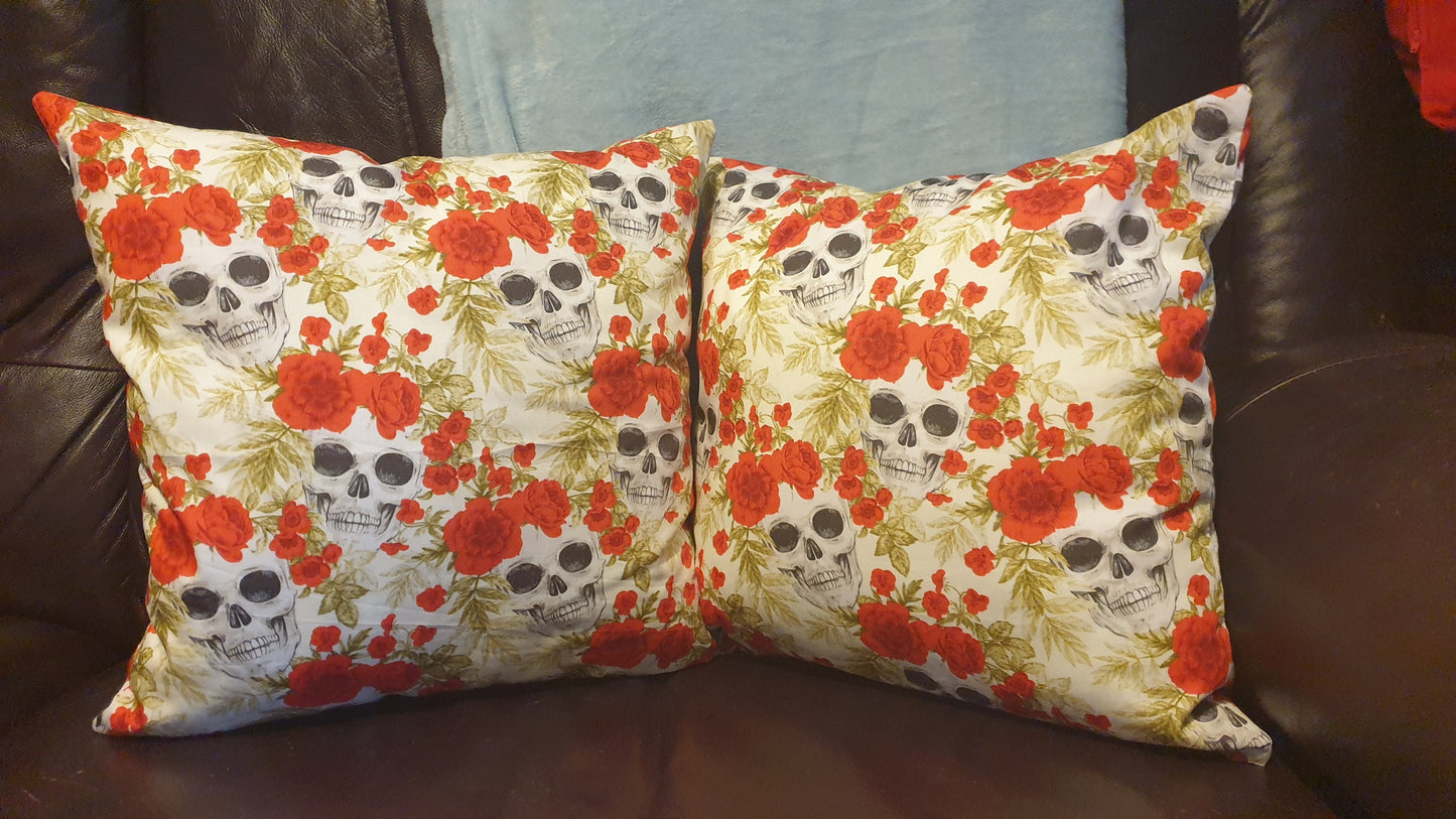 Skull and Roses Cushions: Alternative Halloween Home Decor