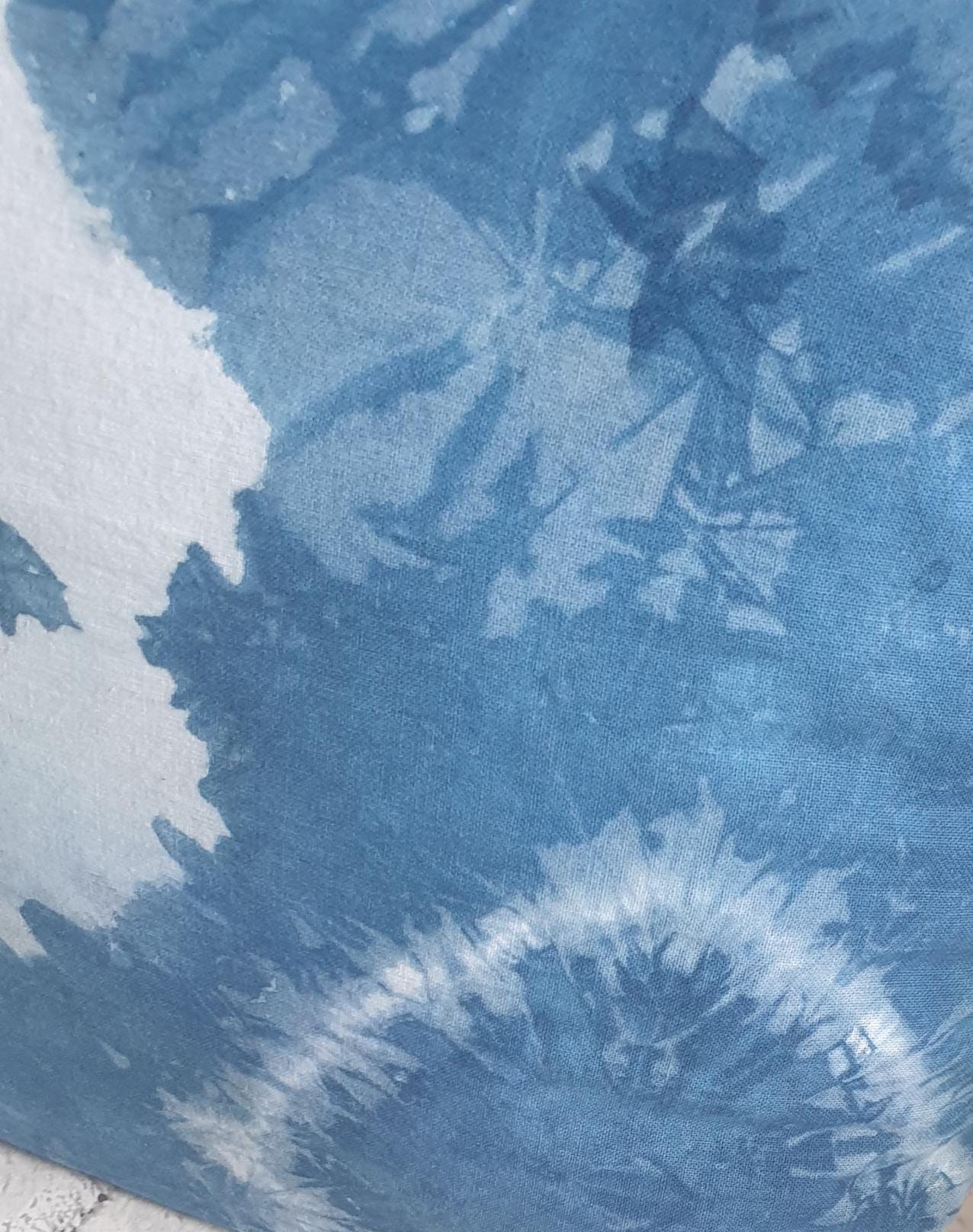 Hand-Dyed Indigo Shibori Cushion: Blue & White Cotton Decor