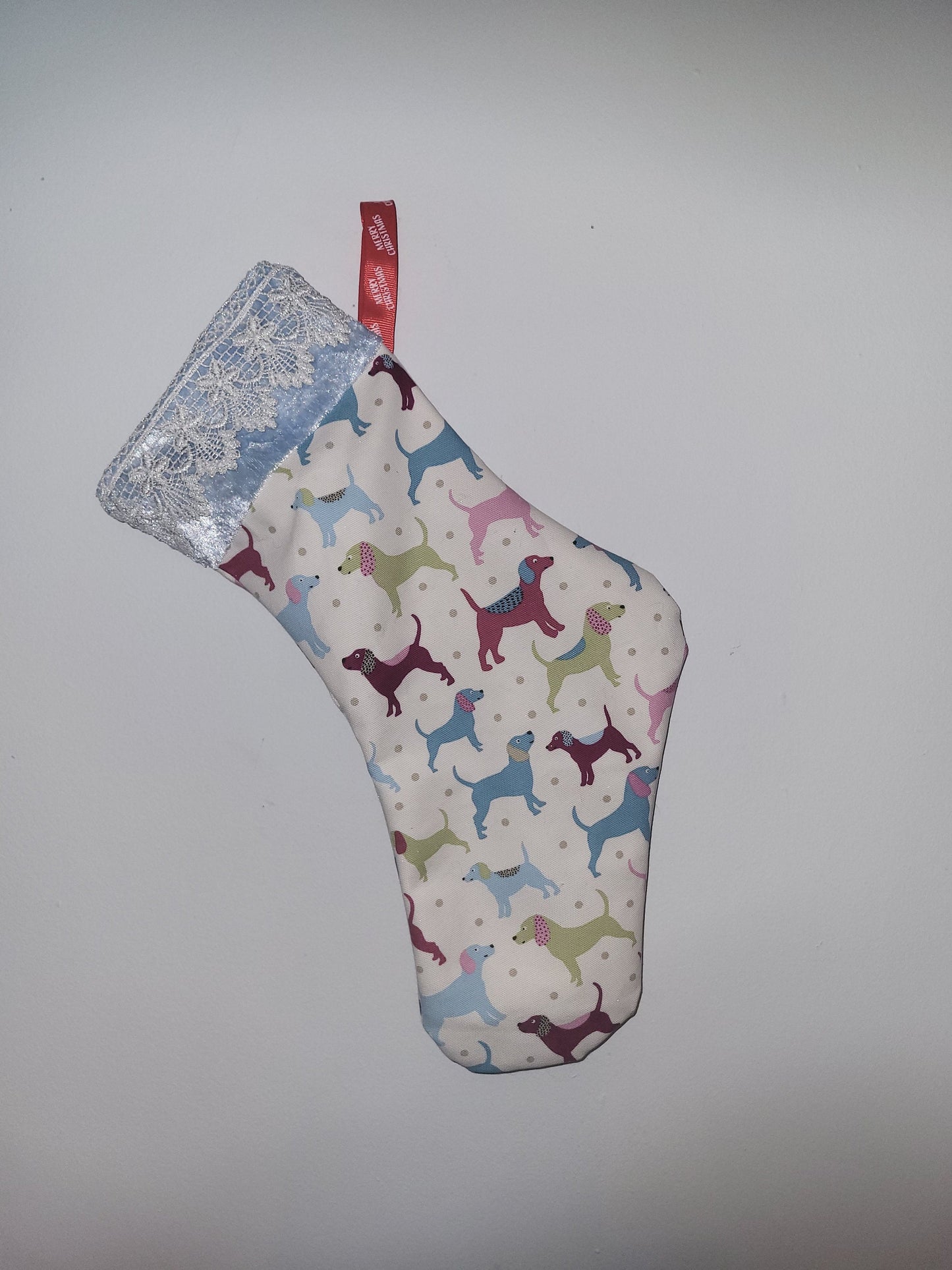 Dog Christmas Stocking: Eco-Friendly Fabric, Sausage Dog Design