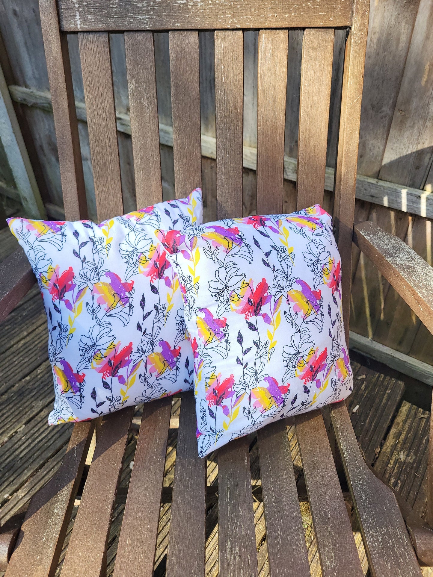 Vibrant Floral Cushion Set: Handmade Colorful Throw Pillows