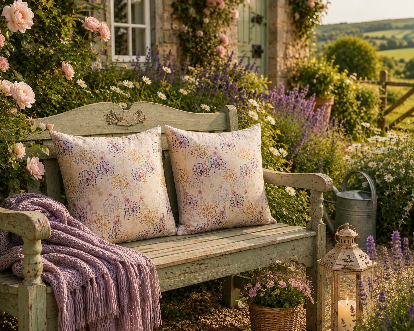 Floral Outdoor Cushions: Water-Resistant Garden Decor (30cm)