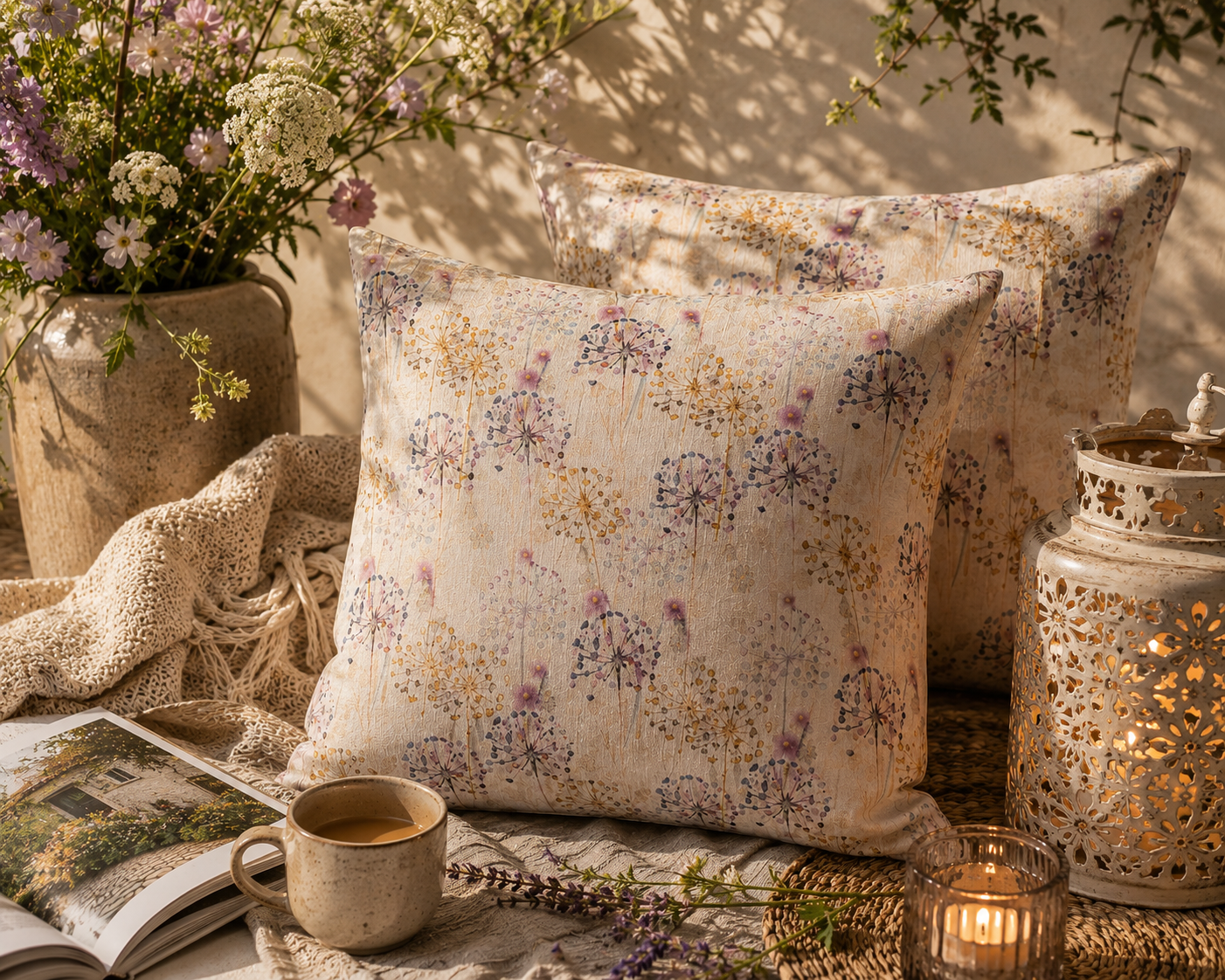Floral Outdoor Cushions: Water-Resistant Garden Decor (30cm)