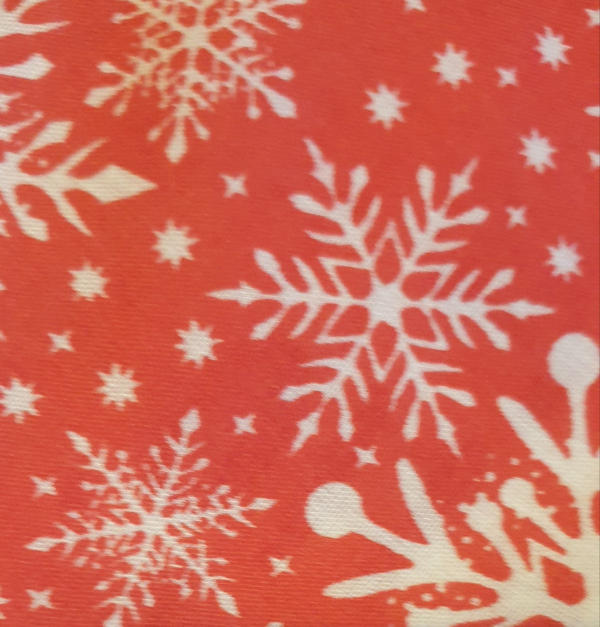 Fabric Christmas Stocking, Red and White Snowflake Decor - KJ Designs