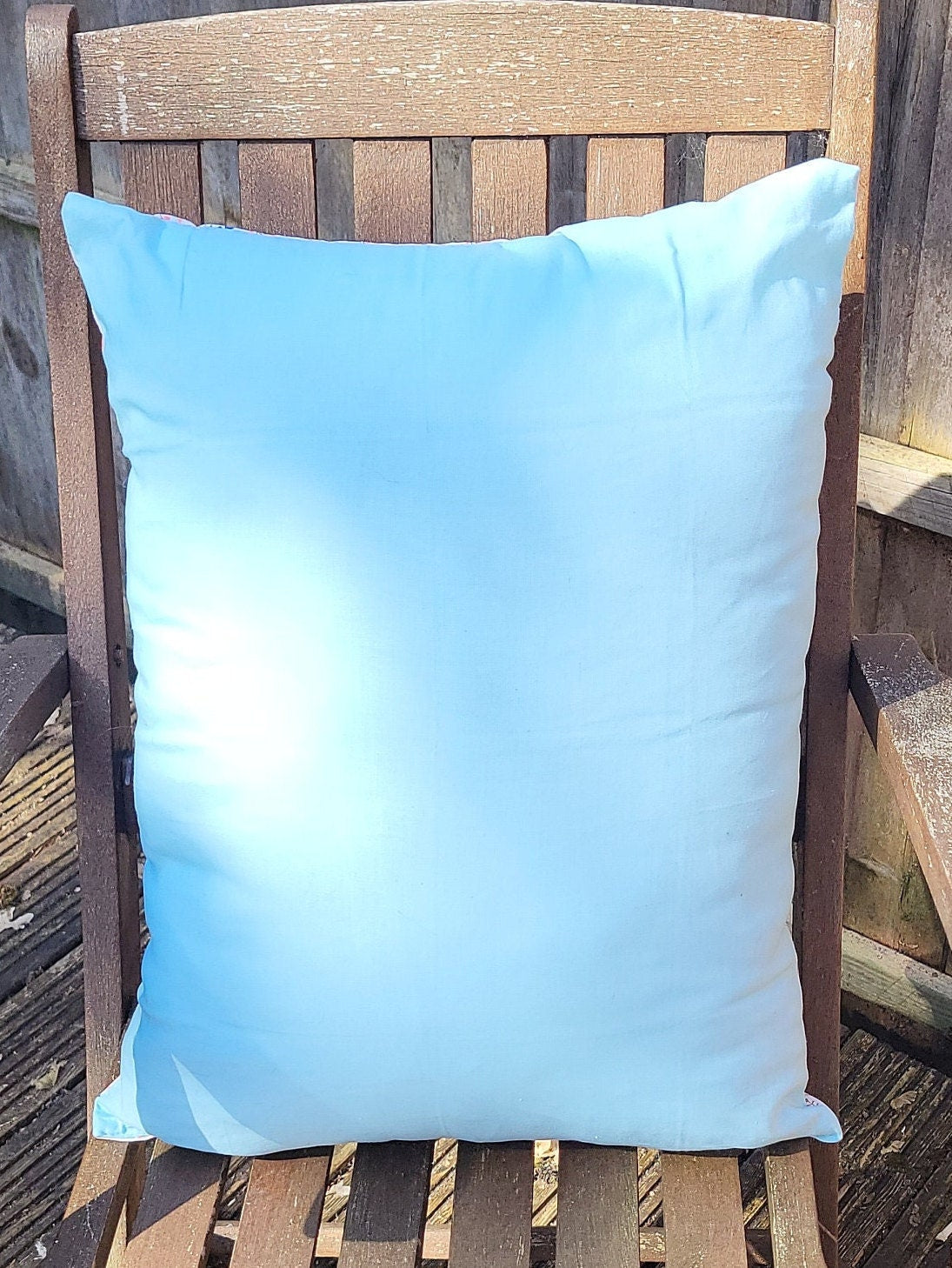 Reversible Floral Cushion: Sky Blue Summer Decor