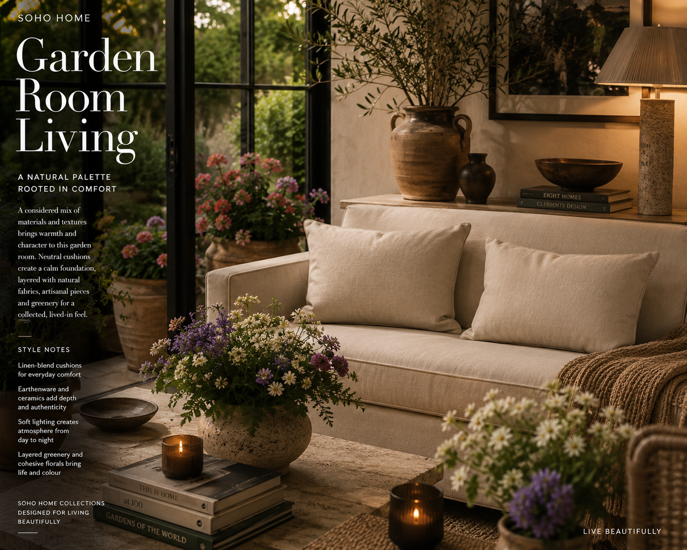 Waterproof Outdoor Cushions: Neutral Beige Garden Pillows (Set of 2)