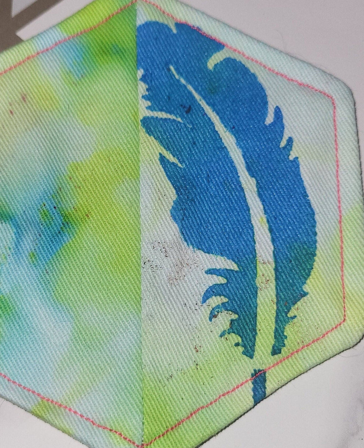 Feather Print Coasters: Set of 4 Eco-Friendly Home Decor - KJ Designs
