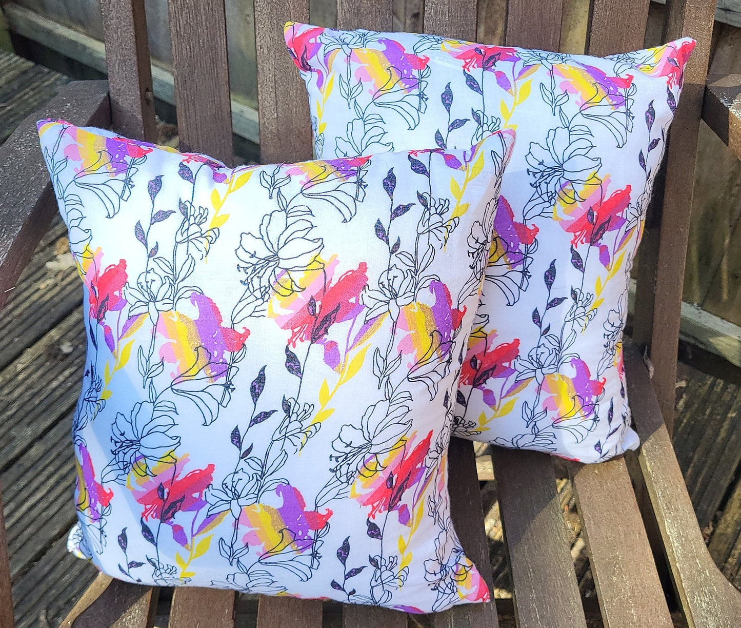 Vibrant Floral Cushion Set: Handmade Colorful Throw Pillows