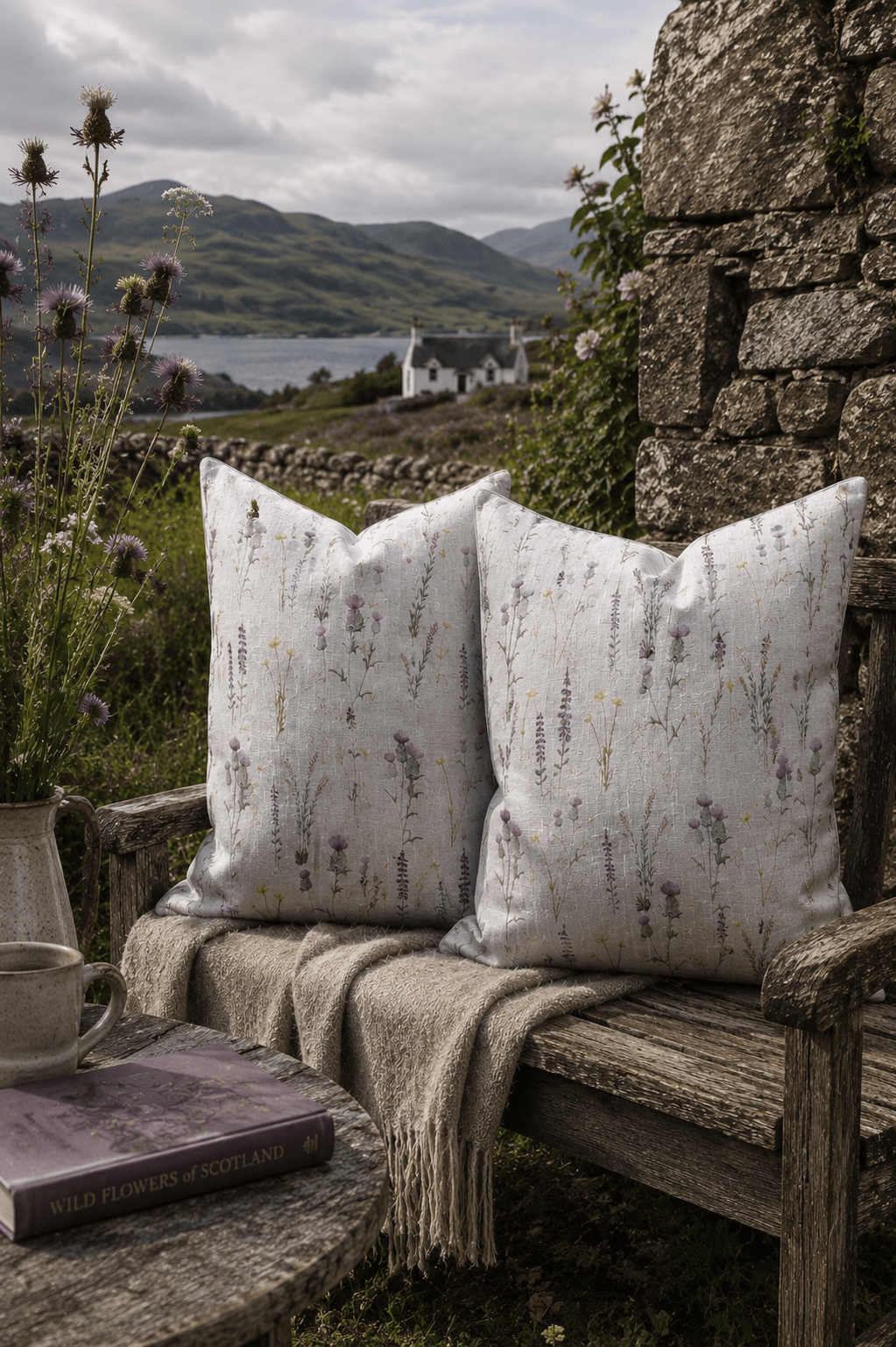 Floral Outdoor Cushions: Water Resistant Patio Pillows, Set of 2 - KJ Designs