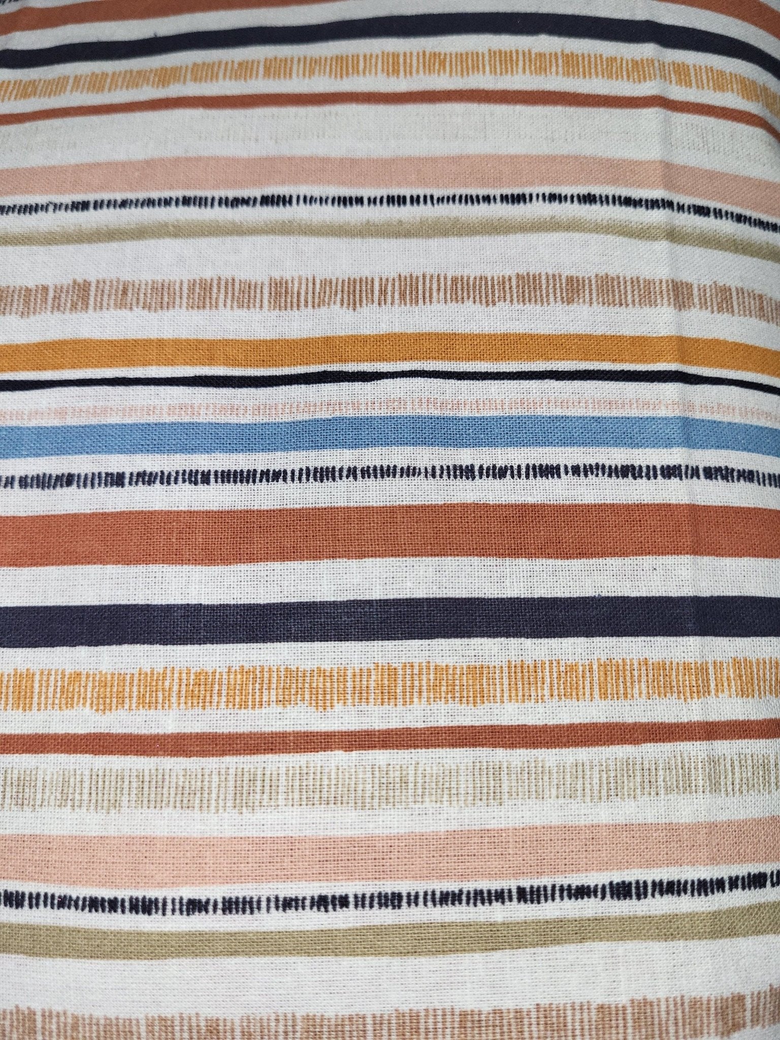 Geometric Print Cotton Cushion: Rustic Autumn Decor (40x40cm) - KJ Designs