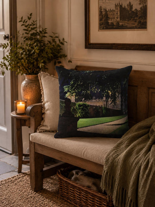 Grimsthorpe Castle Cushion Cover | Heritage Style, Hand-Dyed Backing (30x30cm) - KJ Designs